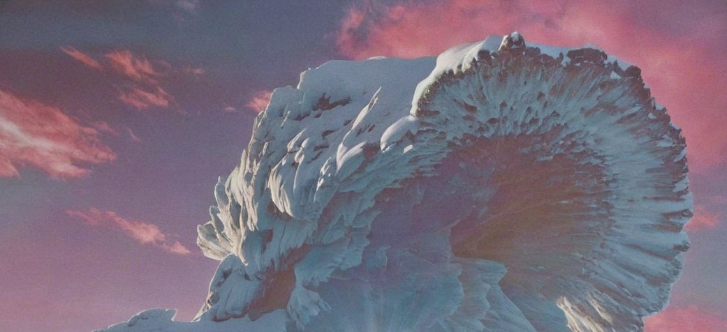 Majestic Ice Formation Against Vivid Sky Colors