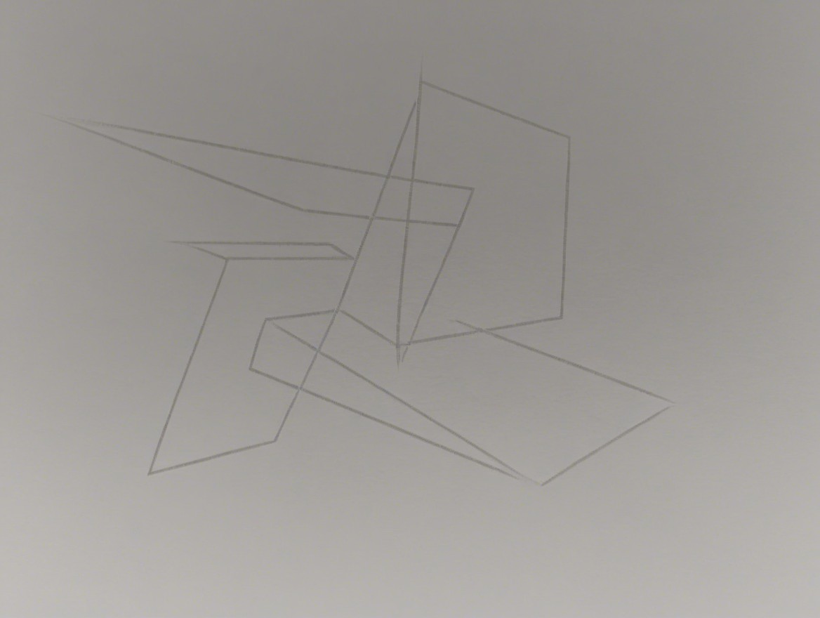 Minimalistic Abstract Line Drawing on Light Gray Background