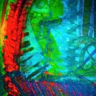Colorful Parrot on Branch with Abstract Background