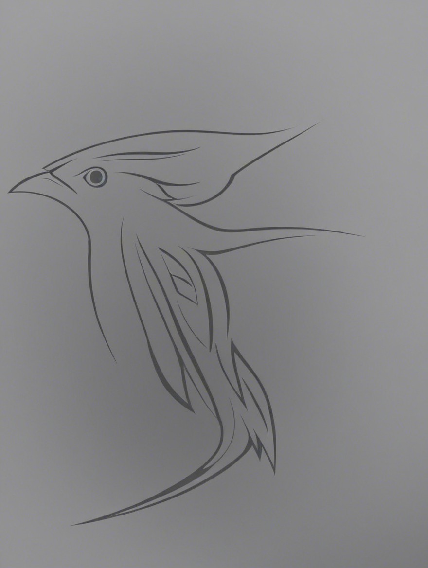 Minimalist Sketch of a Bird with Elegant Lines