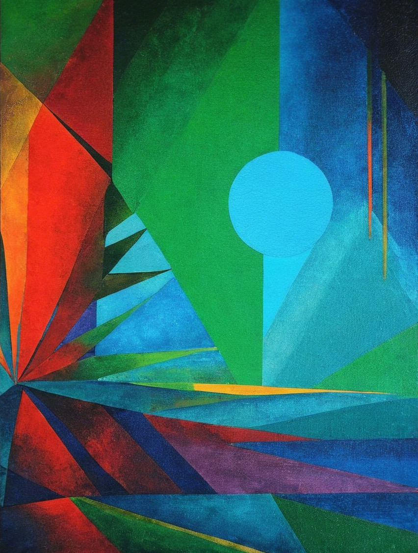 Vibrant Abstract Artwork with Geometric Shapes