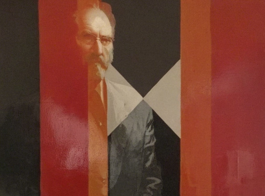 Abstract Digital Portrait of a Man with Glasses