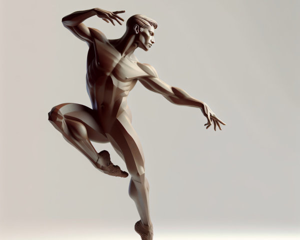 Sculptural Figure of Male Dancer in Elegant Pose
