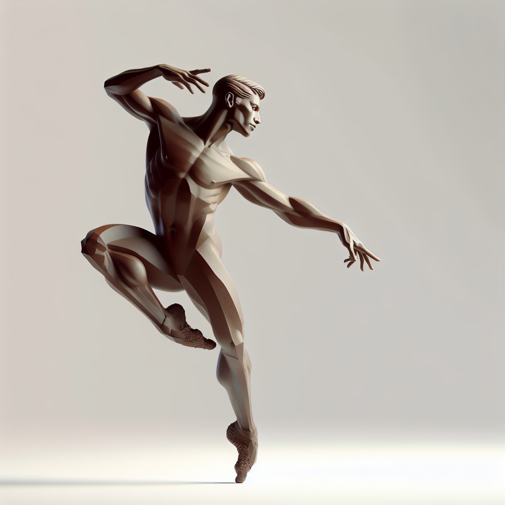 Sculptural Figure of Male Dancer in Elegant Pose