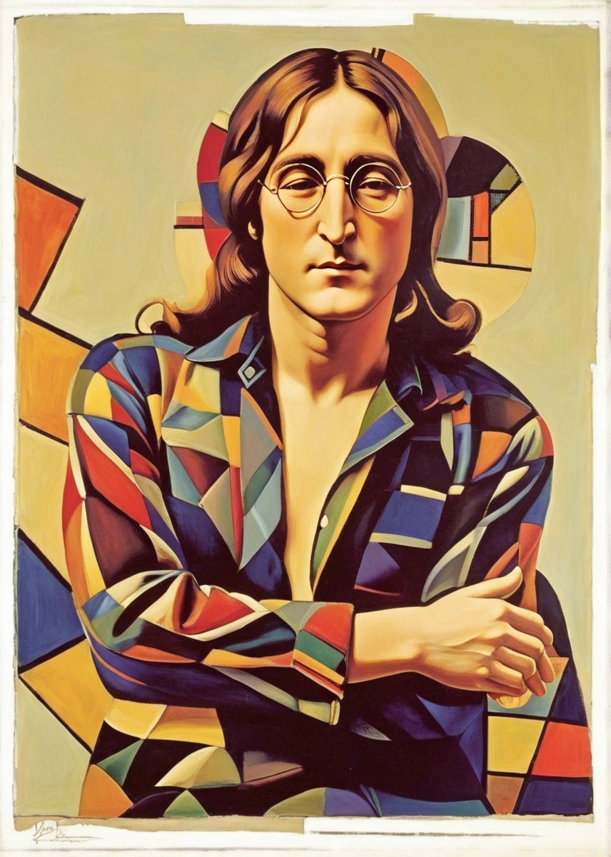 Stylized portrait of a man with vibrant abstract background