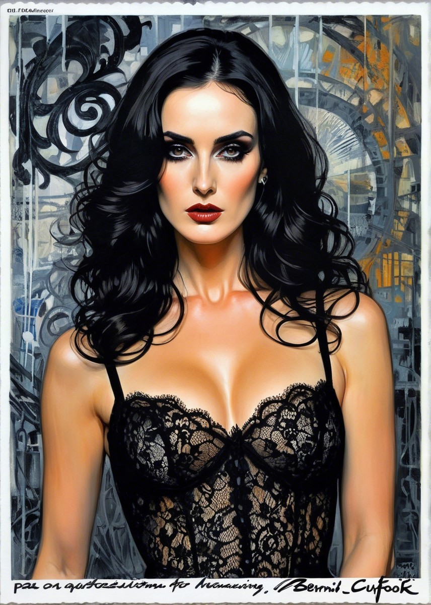 Close-Up Portrait of a Young Woman in Black Lace