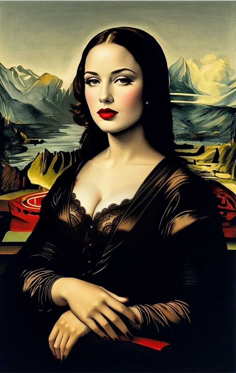 Portrait of a Woman in Classic Style with Landscape