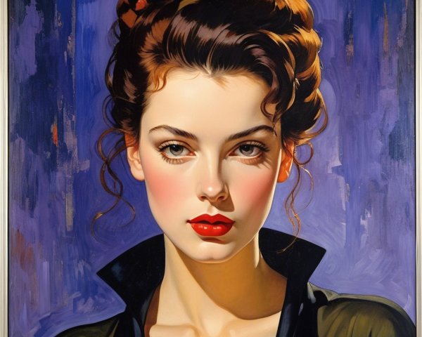 Portrait of a Woman with Elegant Features and Background