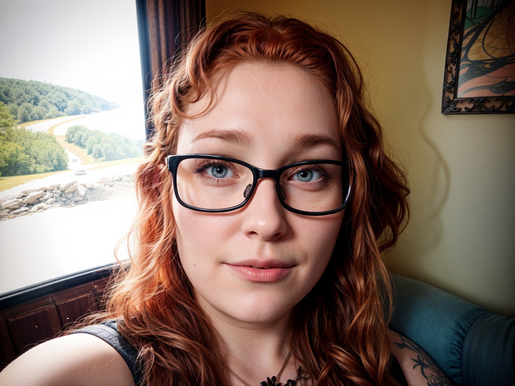 Close-Up Portrait of a Young Woman with Glasses