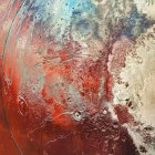 Abstract Composition with Red and Blue Swirls