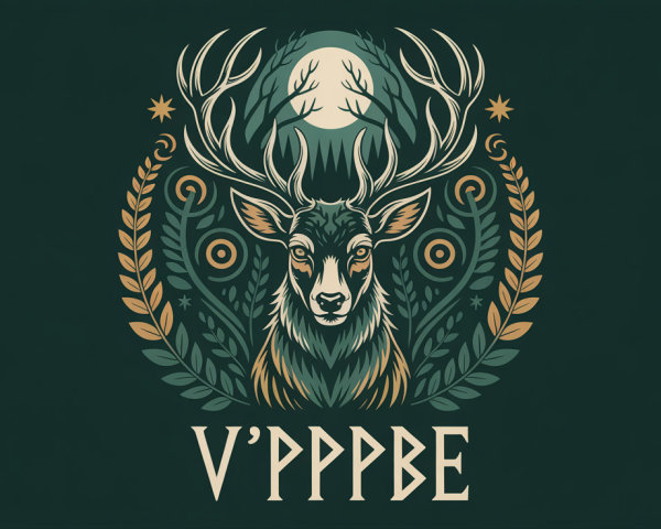 Majestic Stag with Antlers and Floral Patterns Design