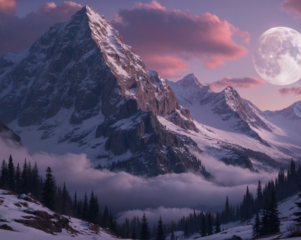 Majestic Snow-Capped Mountains Under a Vivid Sky