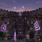 Ancient City Landscape in Minecraft with Twilight Sky