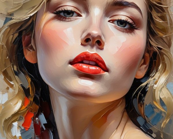 Close-up Portrait of a Young Woman with Blonde Hair