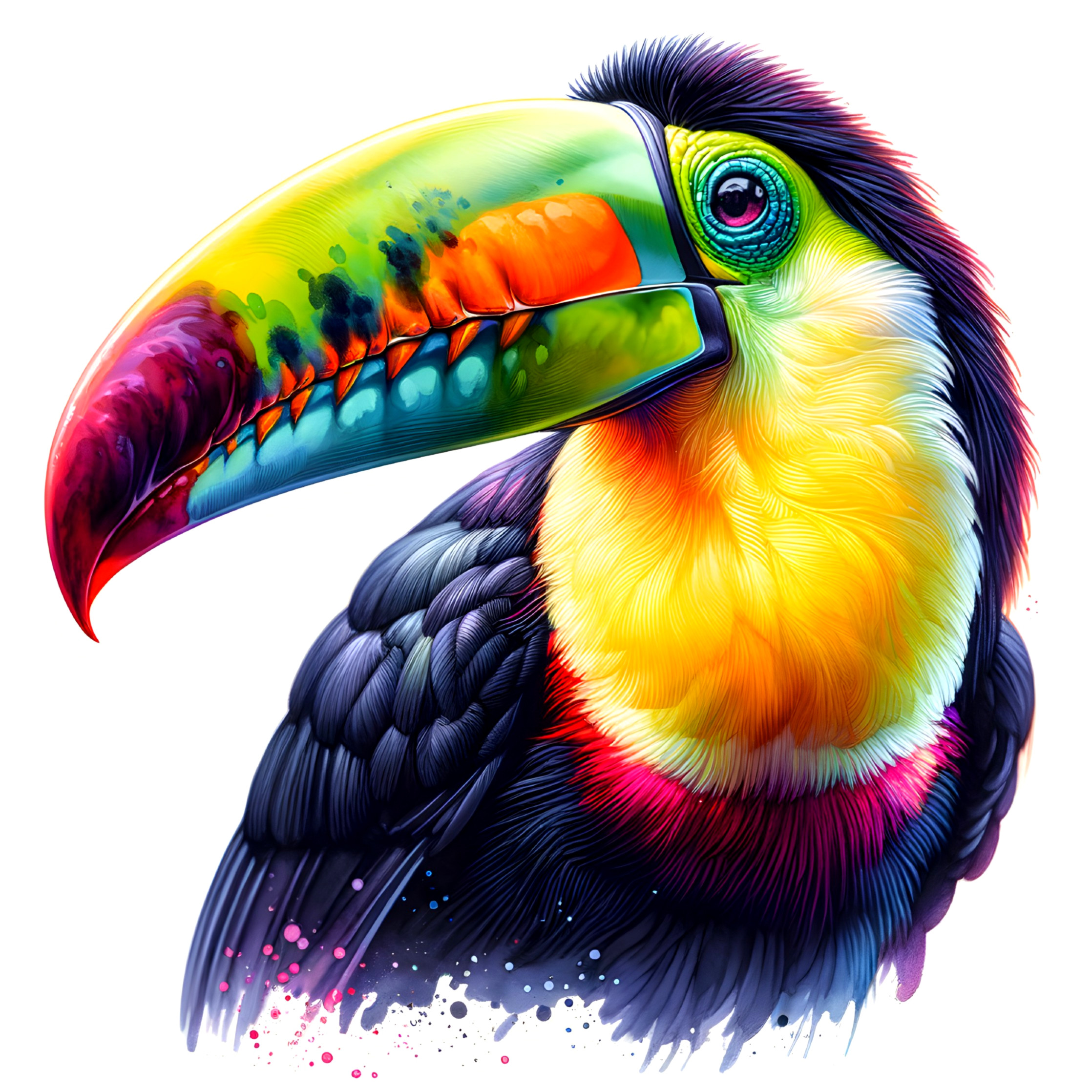 Vibrant Toucan with Colorful Beak and Feathers