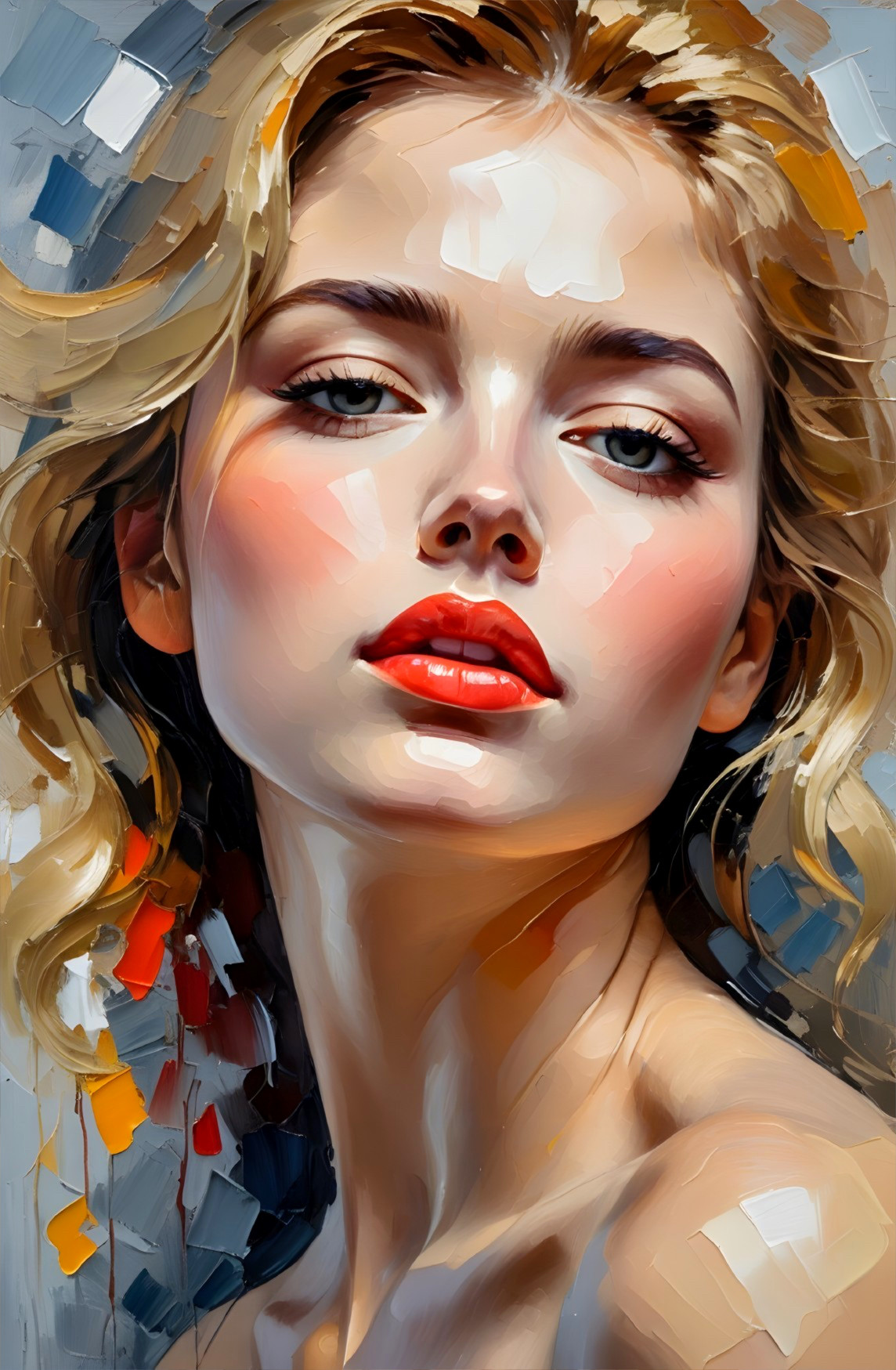Close-up Portrait of a Young Woman with Blonde Hair