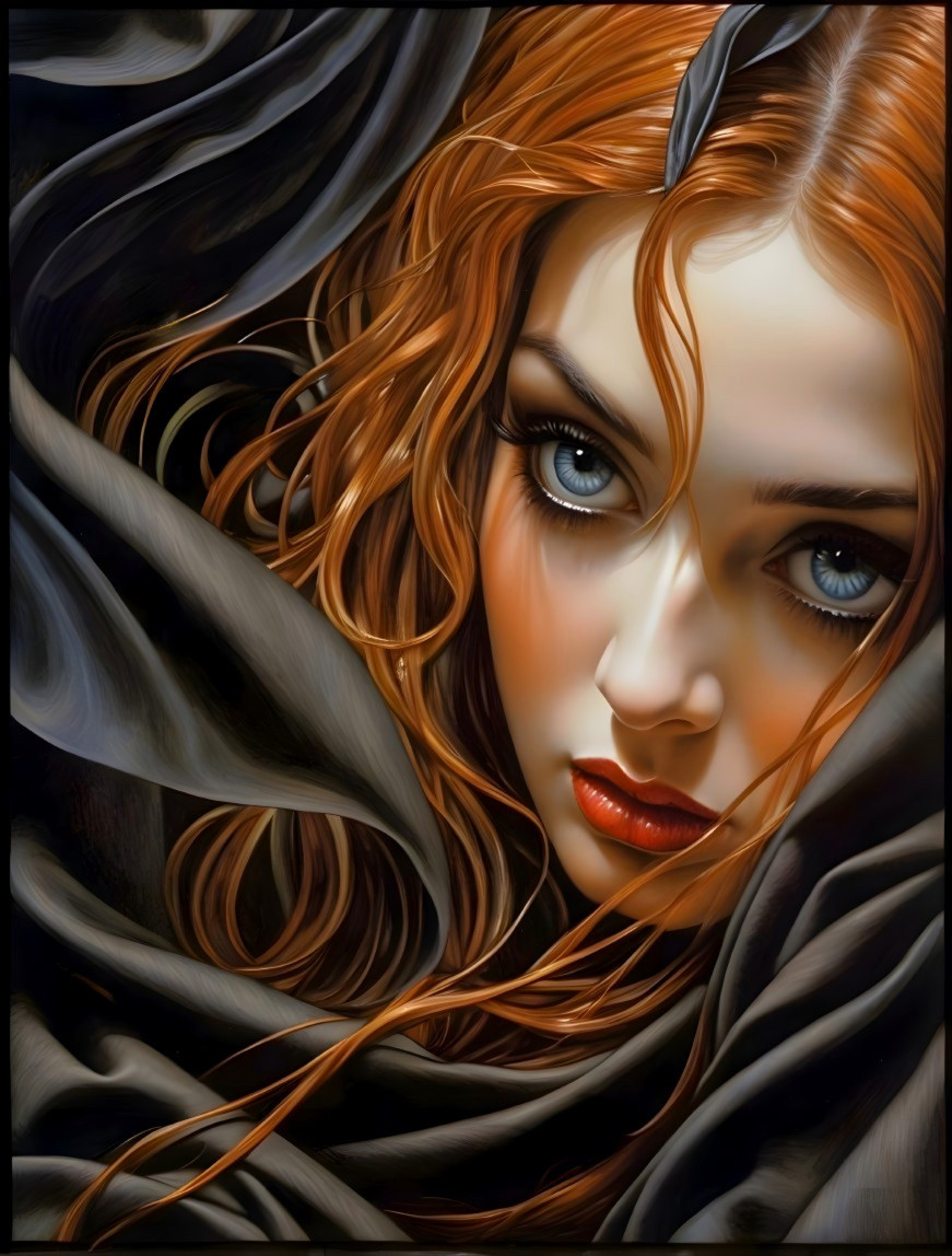 Close-up Portrait of a Young Woman with Red Hair