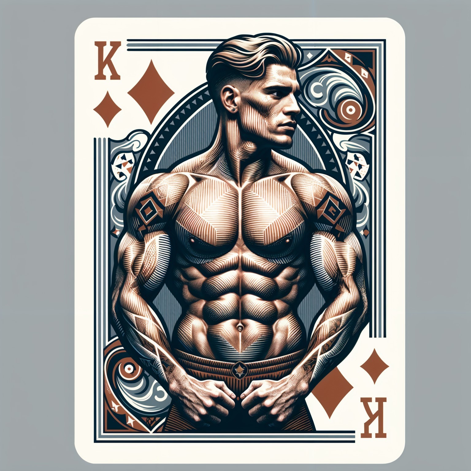Stylized King of Diamonds Playing Card Design