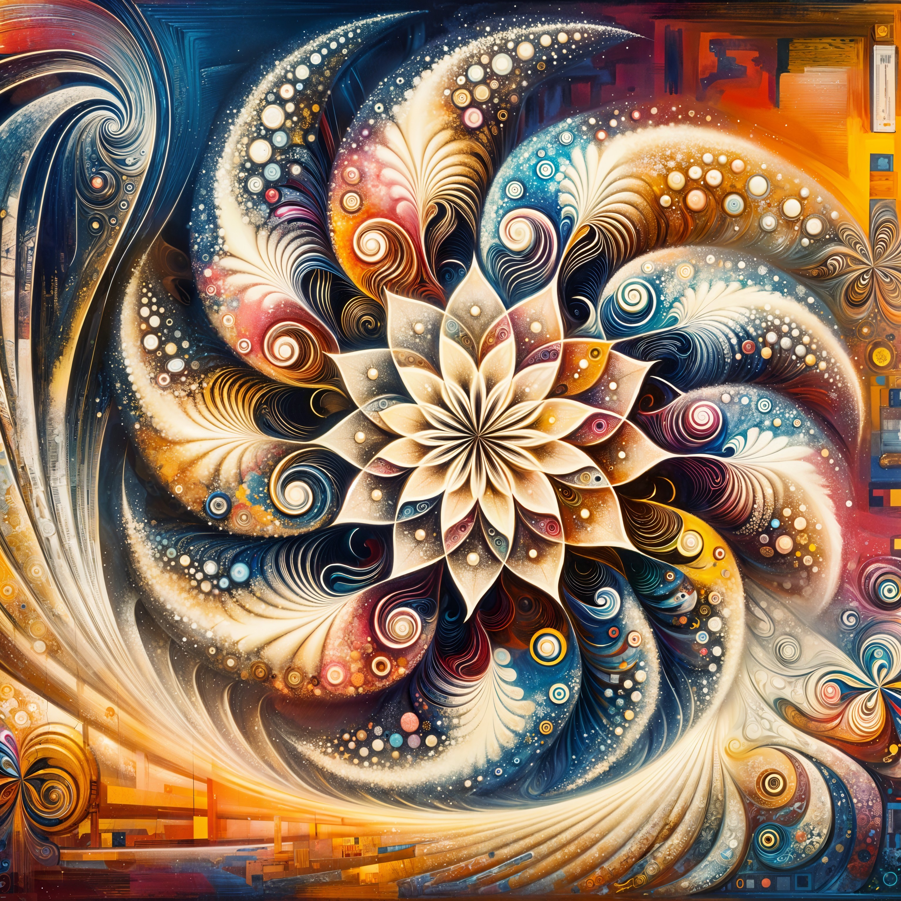 Vibrant Abstract Floral Design with Colorful Patterns