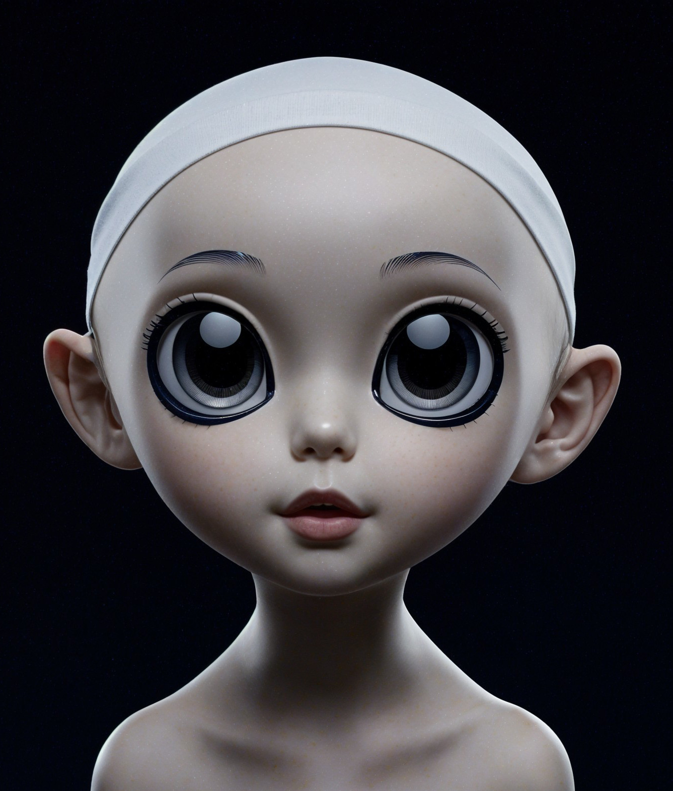 Stylized Doll-Like Figure with Expressive Features