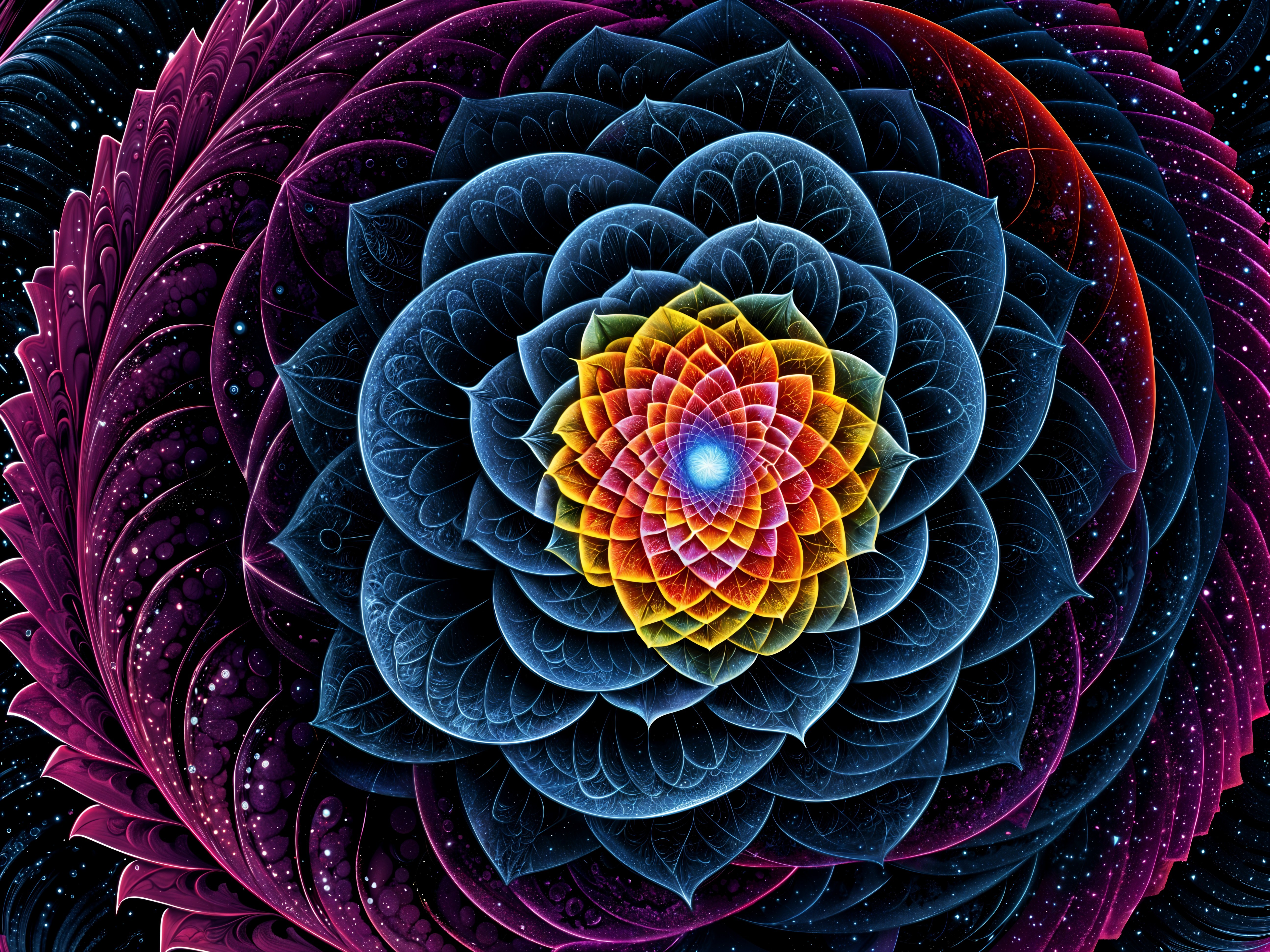 Intricate Mandala Design with Vibrant Colors and Patterns