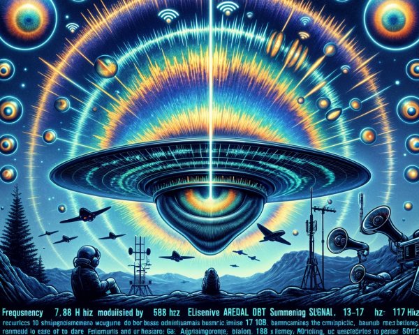 Vibrant Cosmic Scene with Colors and Technology Elements