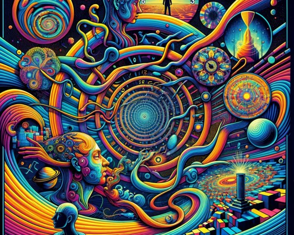 Surreal Artwork Depicting Time and Consciousness