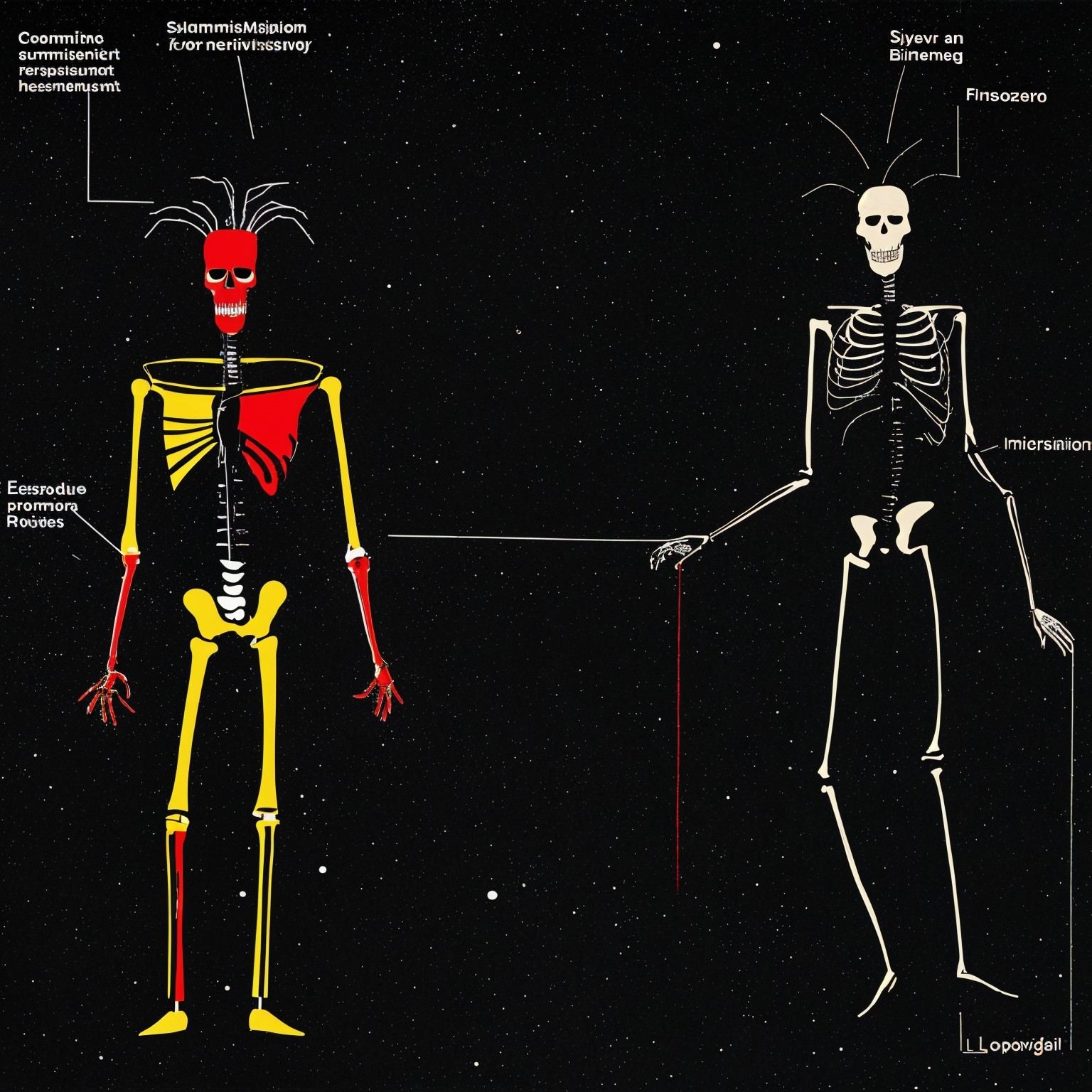 Stylized Skeletons in Cosmic Background with Stars