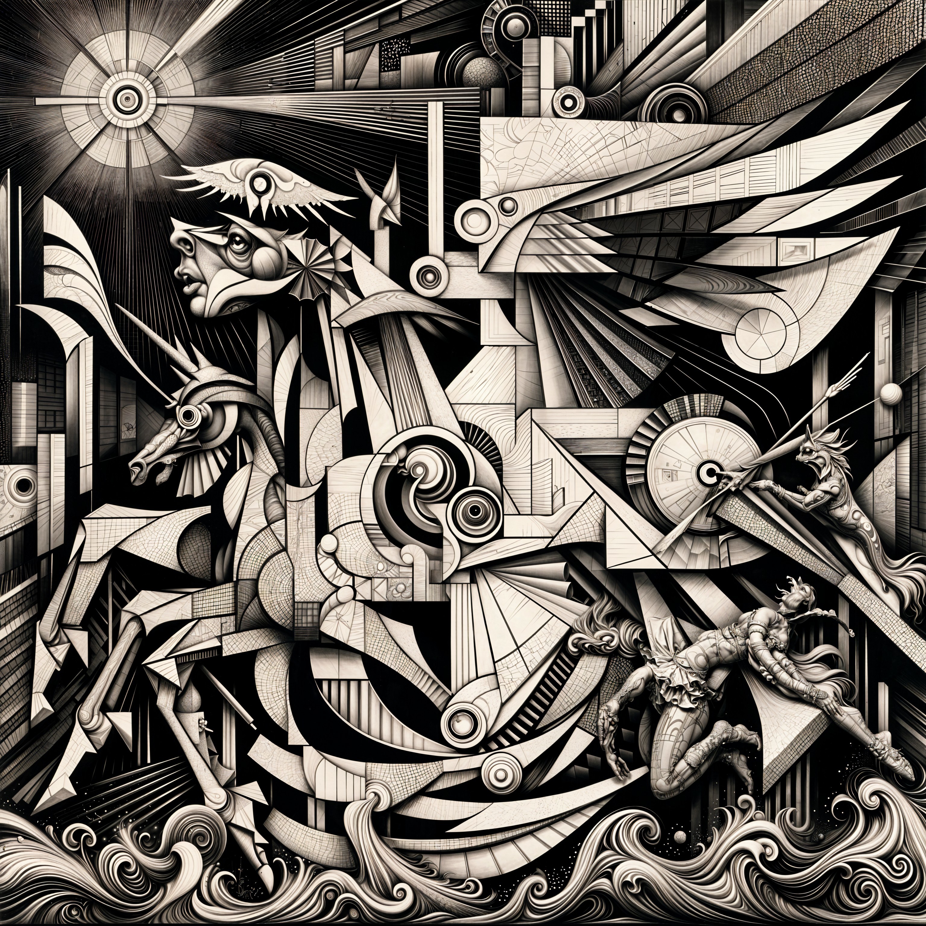 Geometric Shapes and Lines in Fantasy Artwork