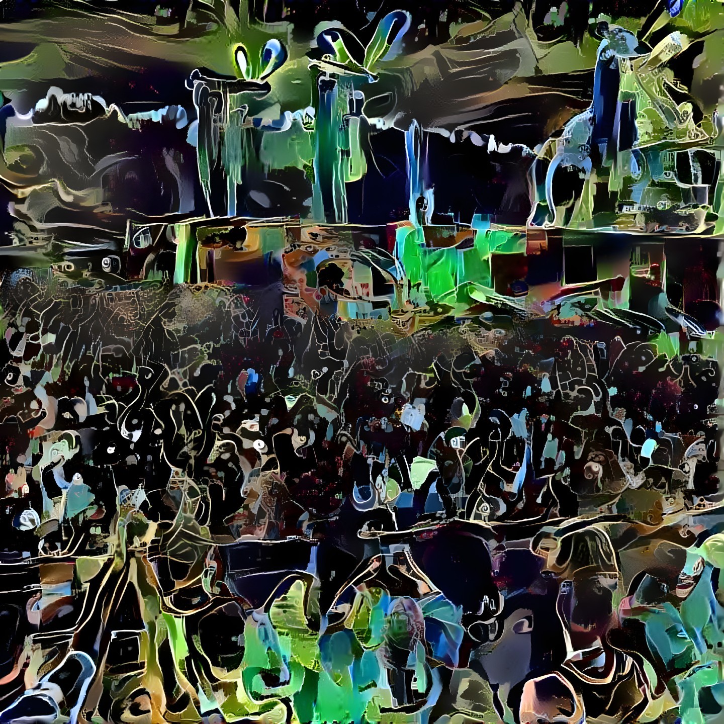 Vibrant Abstract Concert Scene with Engaged Crowd