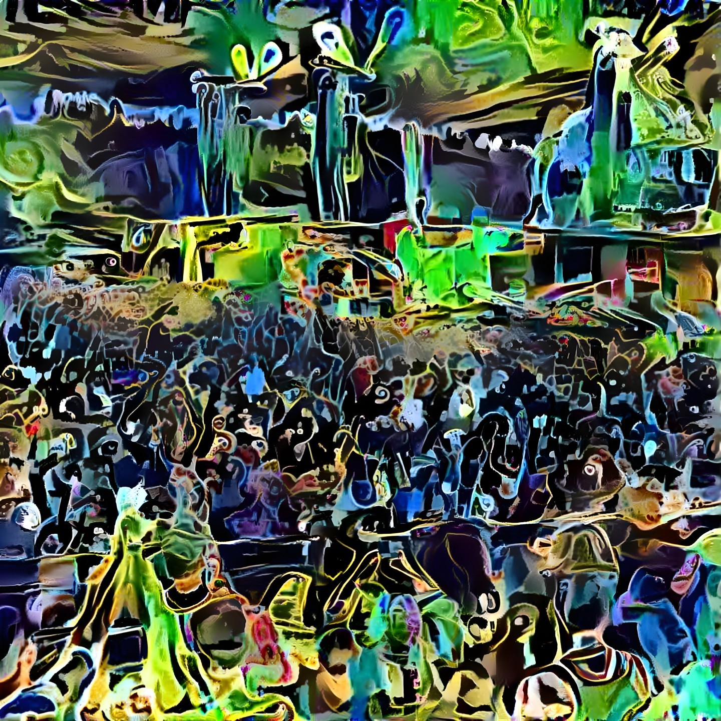 Abstract Crowd at a Colorful Festival Celebration
