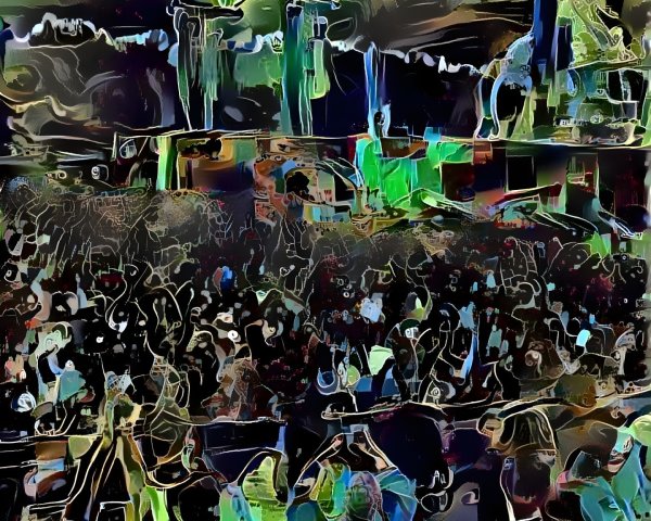 Vibrant Abstract Concert Scene with Engaged Crowd