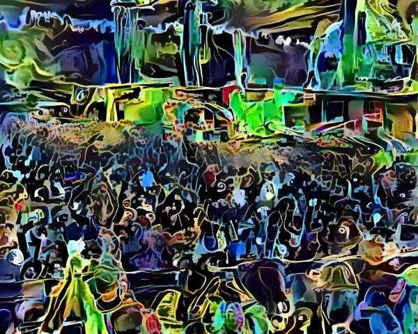 Abstract Crowd at a Colorful Festival Celebration