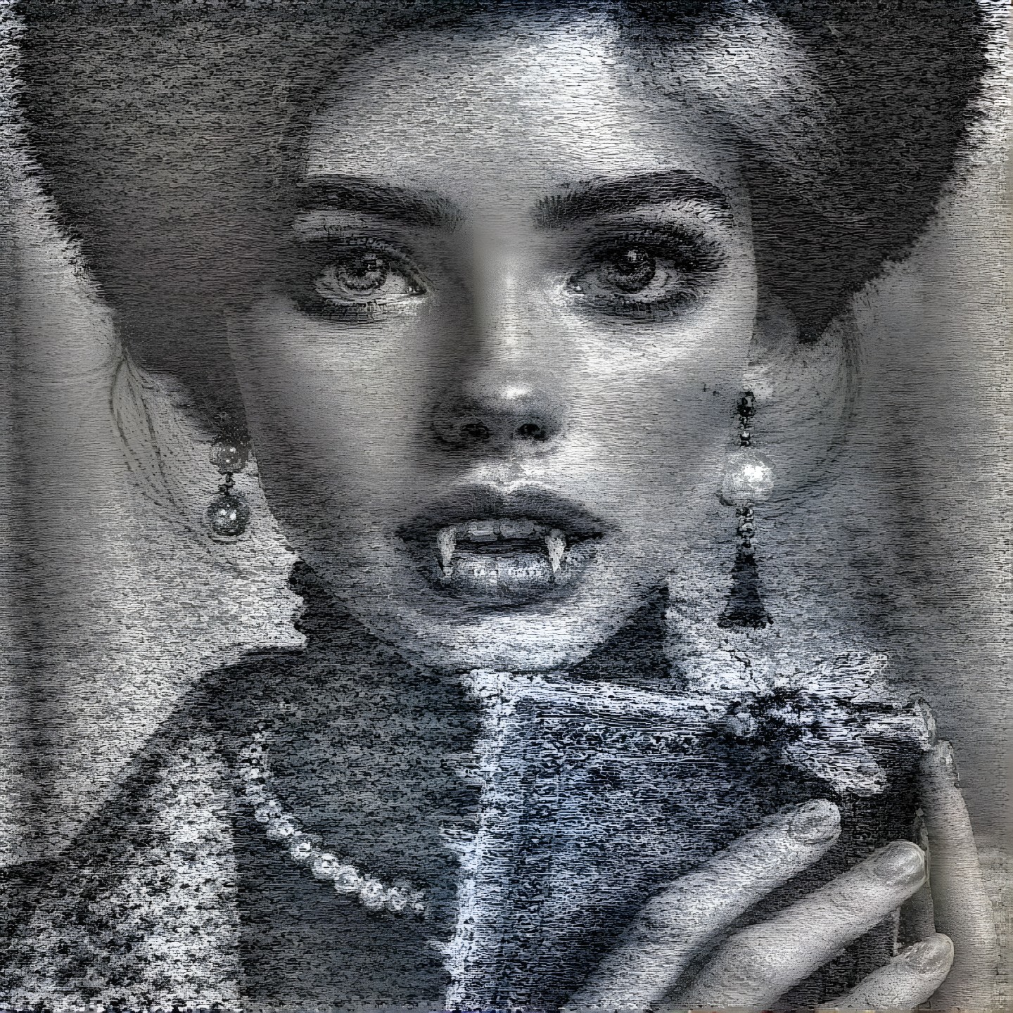 Elegant Black-and-White Portrait of a Young Woman