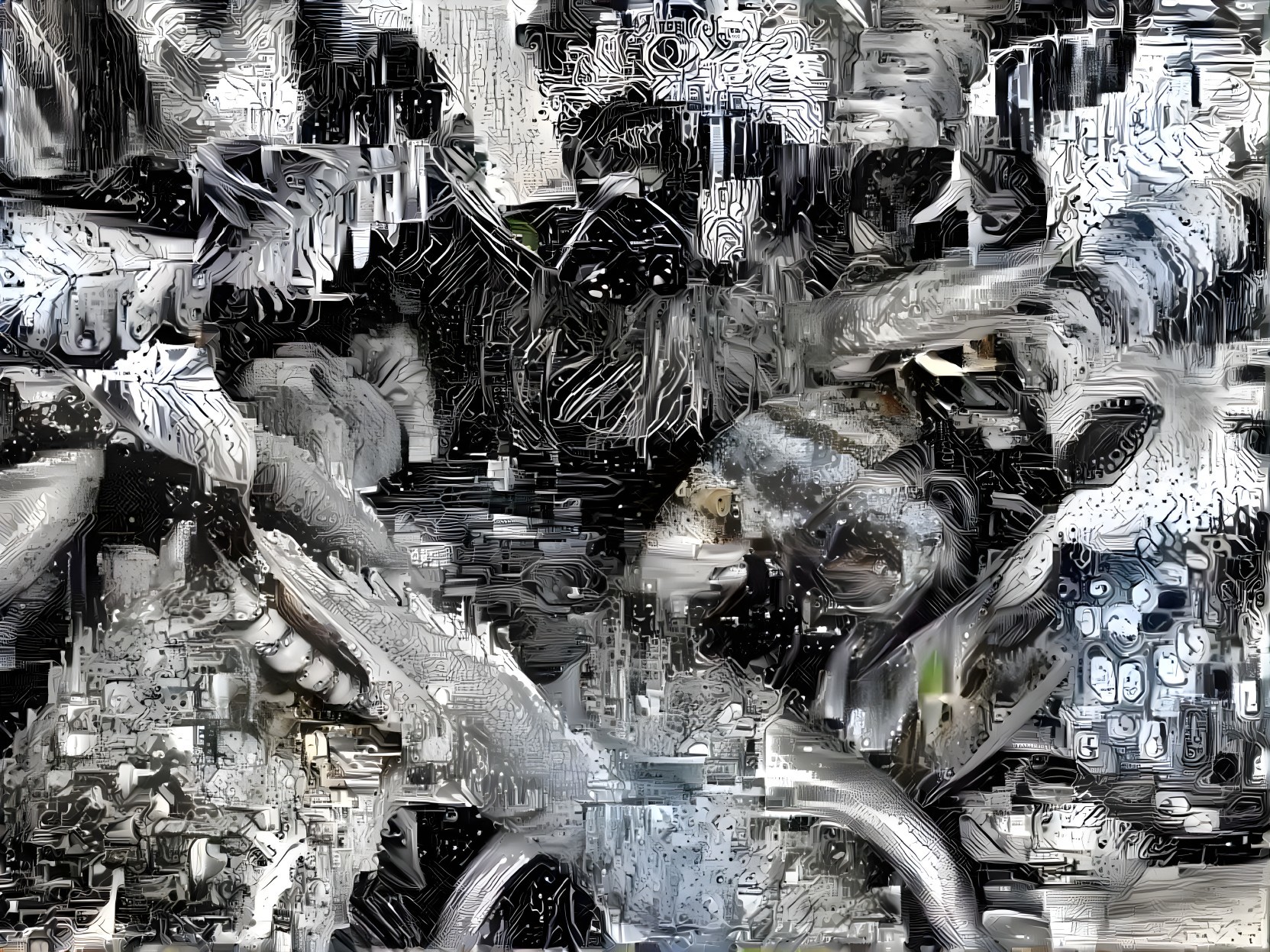 Abstract Composition of Circuit Board Patterns and Textures