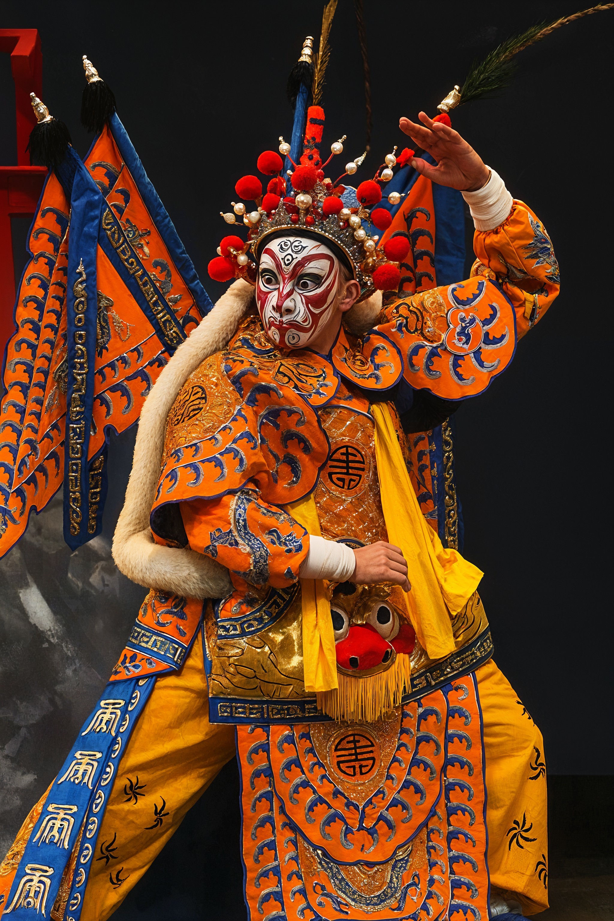 Traditional Chinese Opera Performer in Vibrant Costume