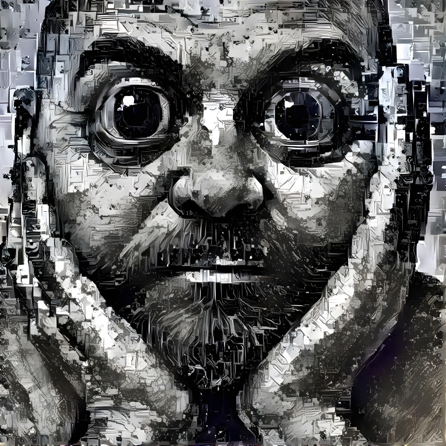 Abstract Portrait of a Man with Exaggerated Features