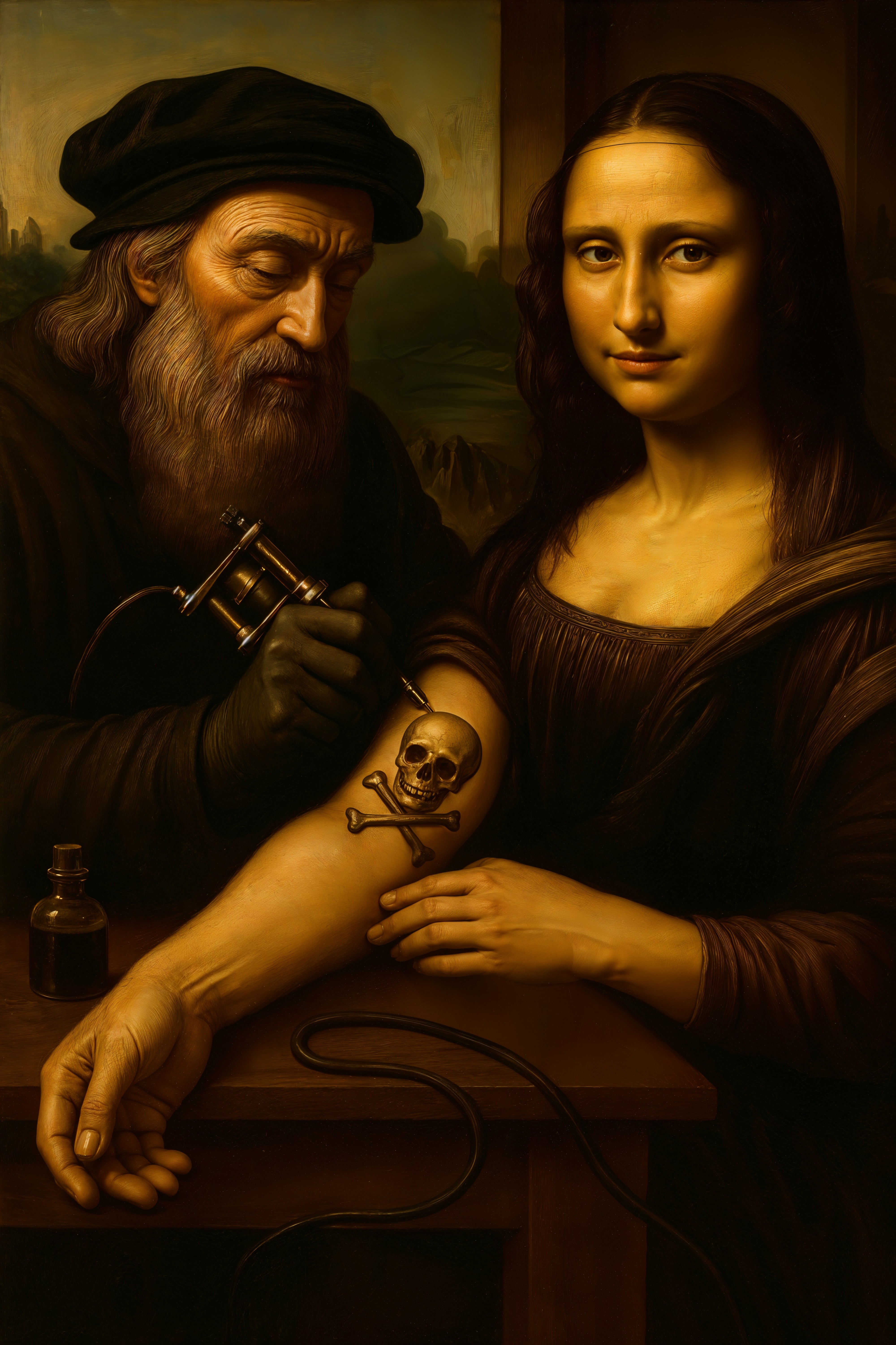 Tattoo Artist Creates Skull Design on Serene Woman