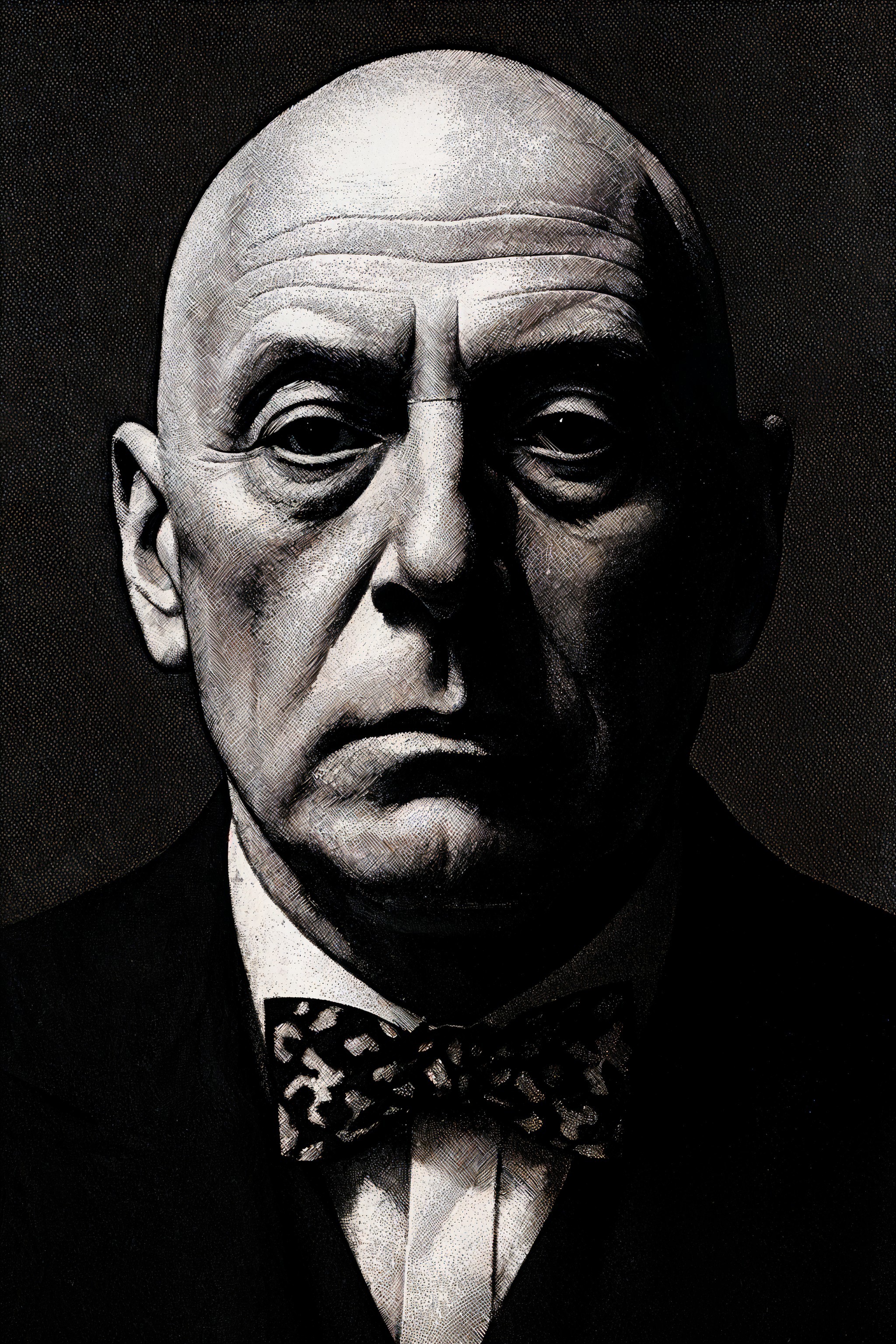 Close-up Portrait of a Bald Man in Formal Suit