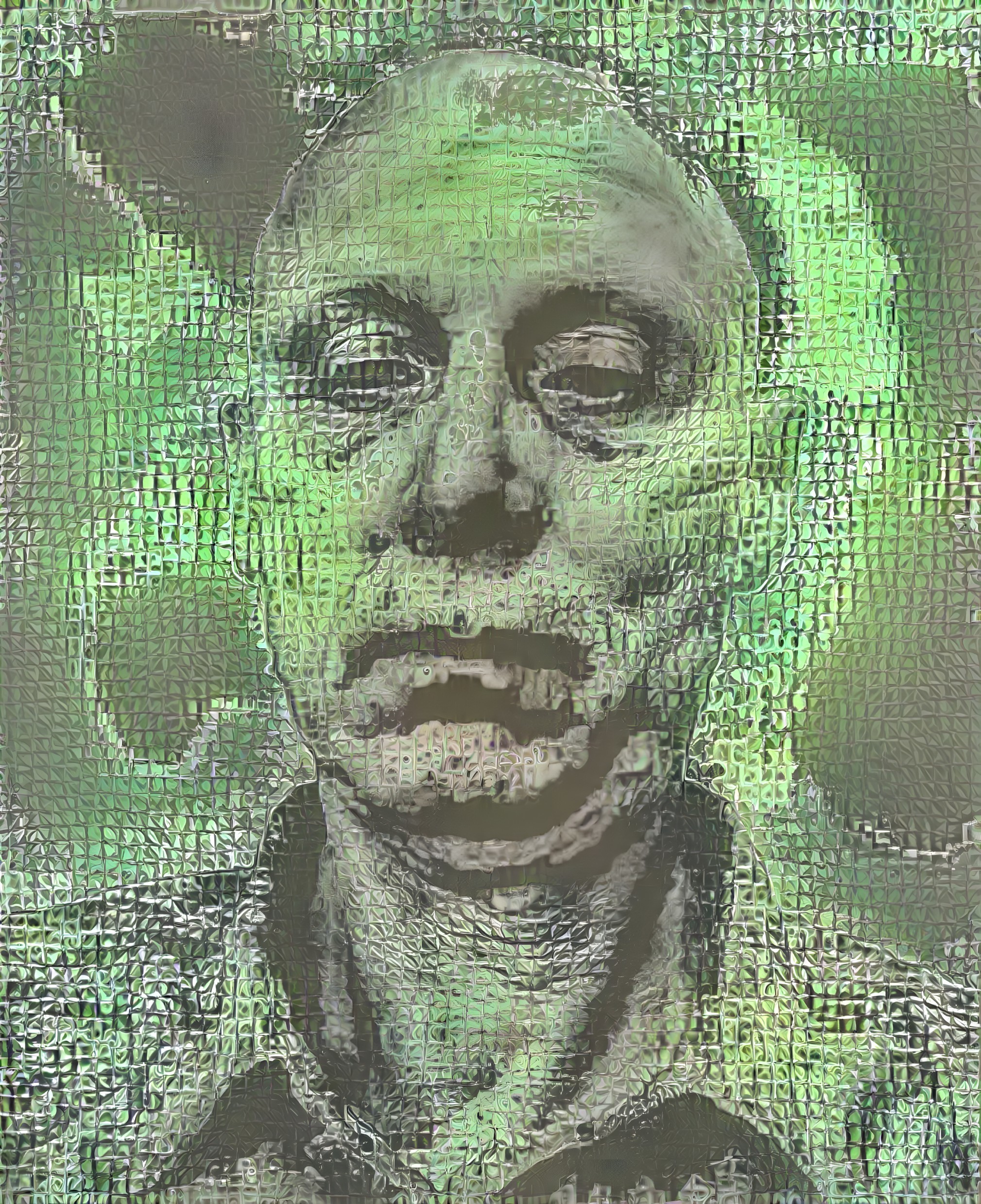 Close-Up of Digitally Distorted Zombie Selfie