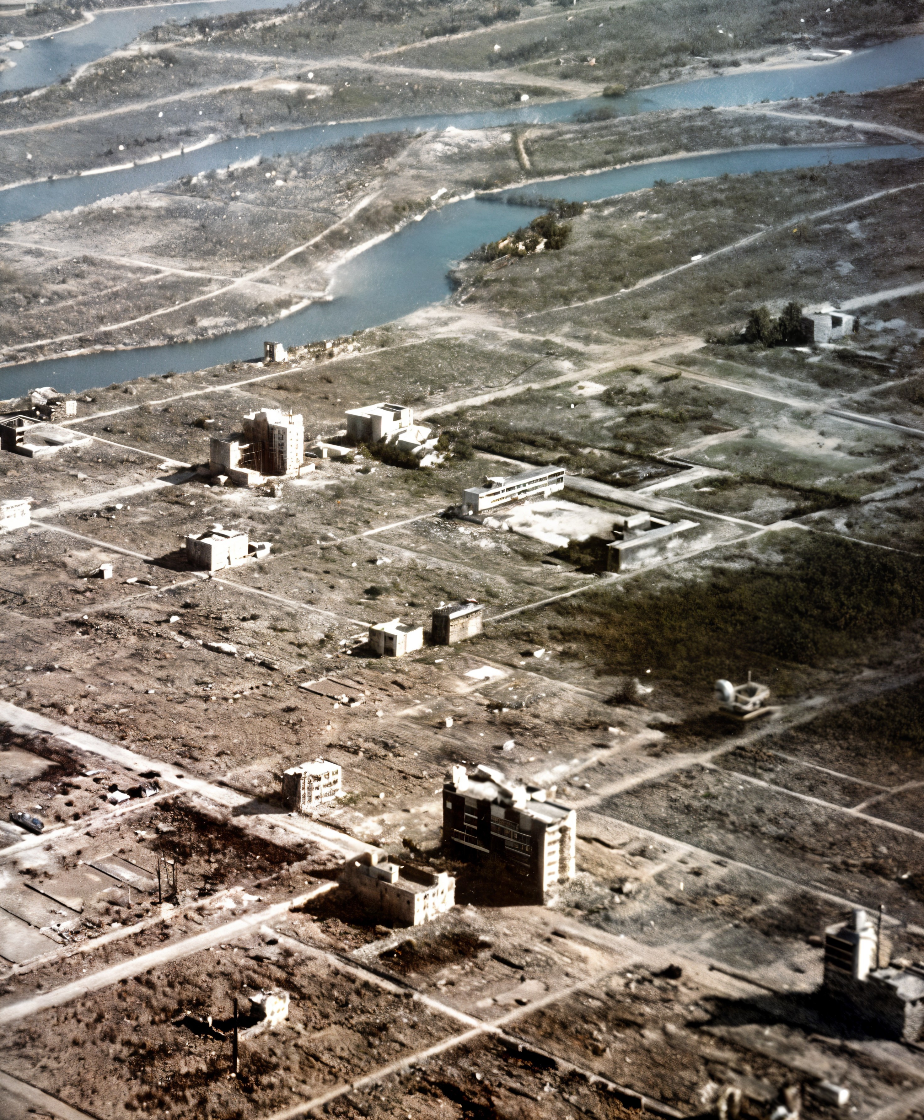 Aerial View of a Post-Apocalyptic Landscape