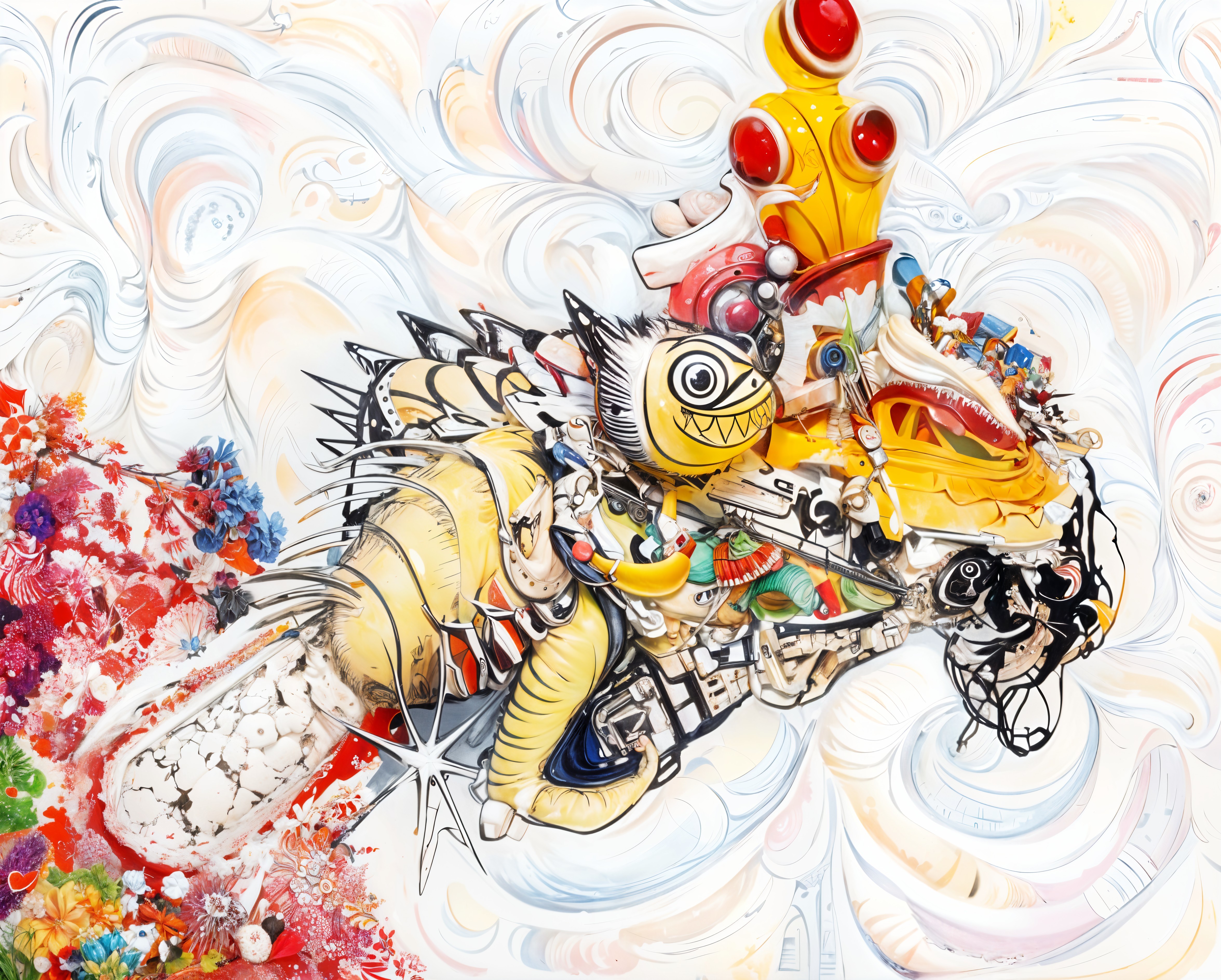 Vibrant Whimsical Creature with Fantasy Elements