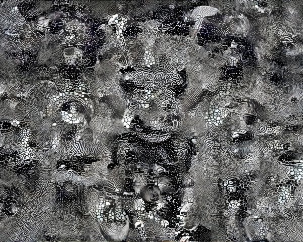 Monochromatic Abstract Pattern with Swirling Lines