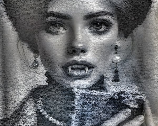 Elegant Black-and-White Portrait of a Young Woman