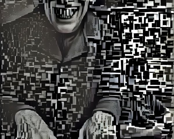 Abstract Portrait of a Smiling Man with Glasses