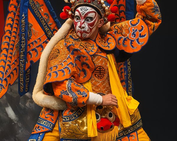 Traditional Chinese Opera Performer in Vibrant Costume