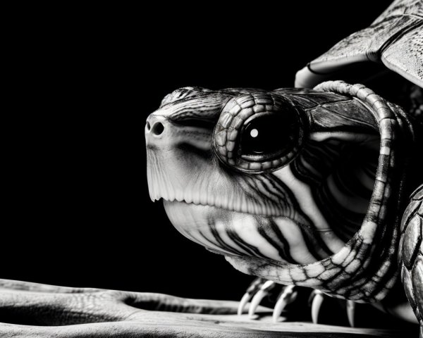 Close-up of a turtle showcasing shell patterns and features