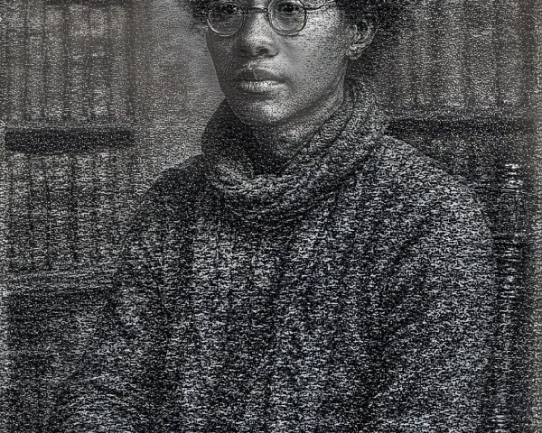 Person with Natural Hair in Cozy Sweater and Glasses
