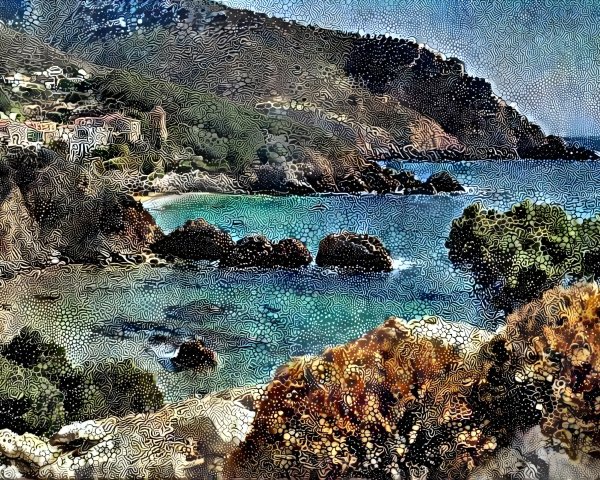 Scenic Coastal View with Bay and Rugged Cliffs