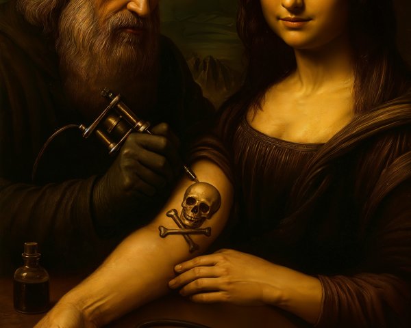 Tattoo Artist Creates Skull Design on Serene Woman